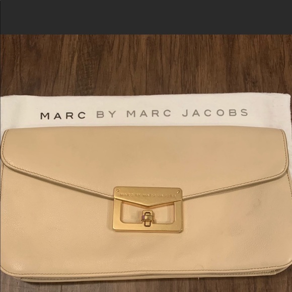 Marc Jacobs Beige Clutch with Gold Accent - Picture 2 of 5
